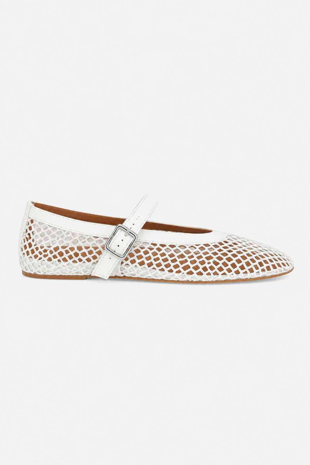Buckle Mesh Mary Jane Flats