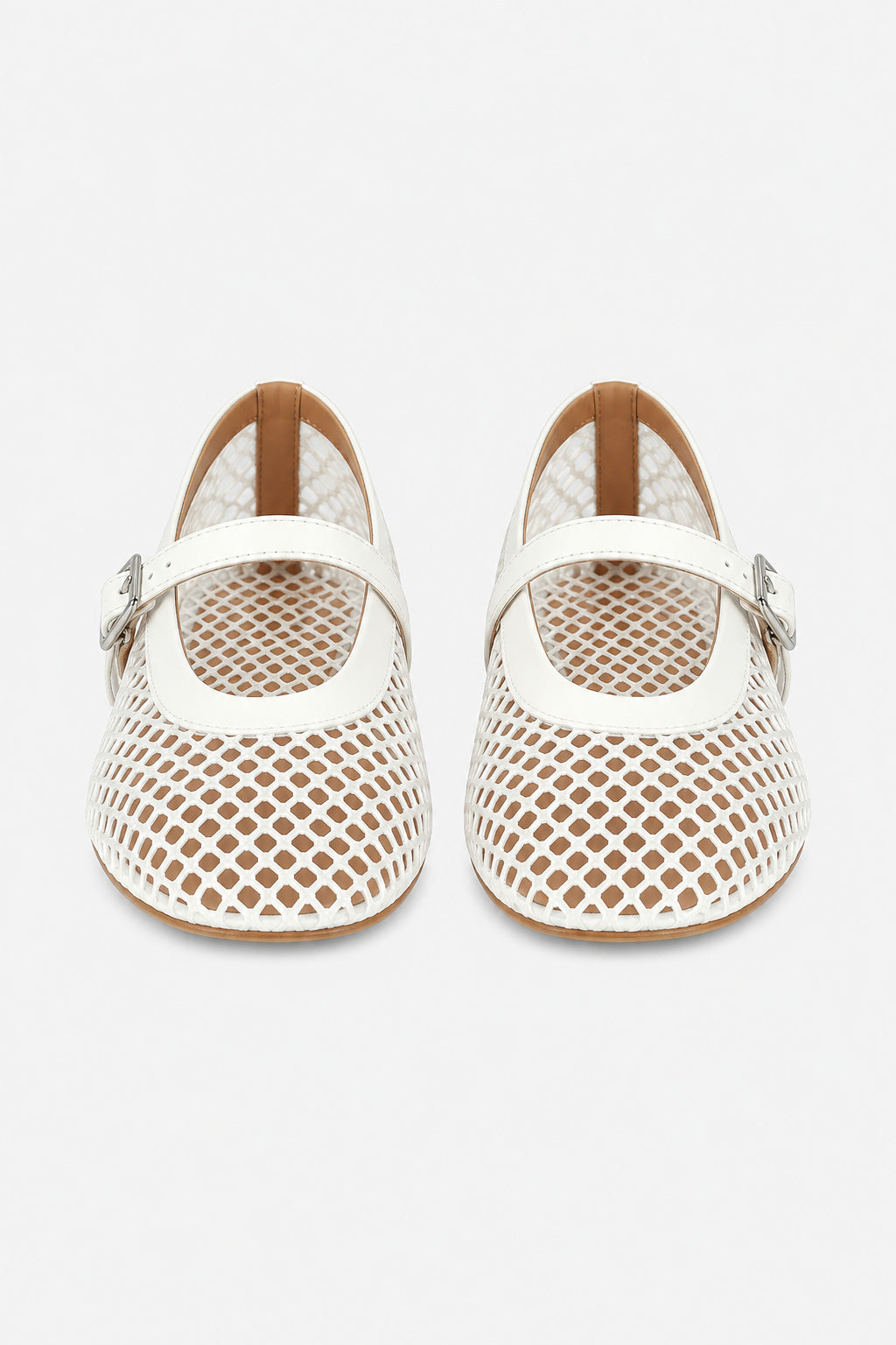 Buckle Mesh Mary Jane Flats