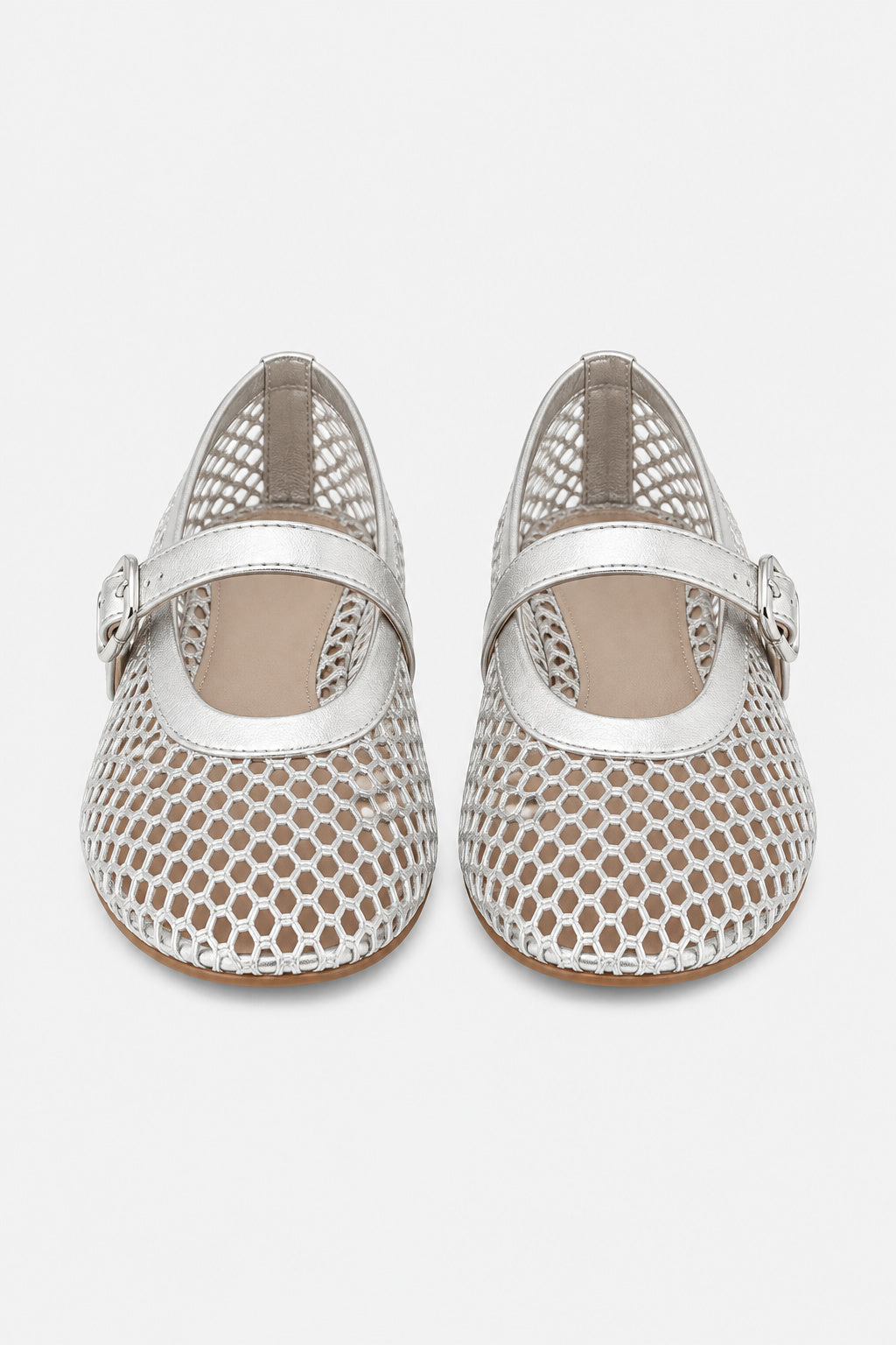 Buckle Mesh Mary Jane Flats