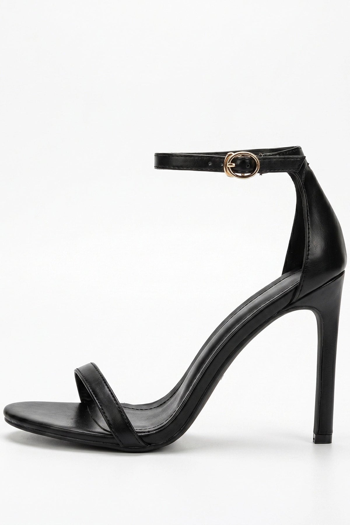 Button-Up Faux Leather High Heels