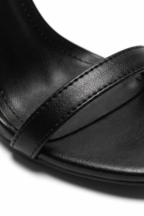 Button-Up Faux Leather High Heels
