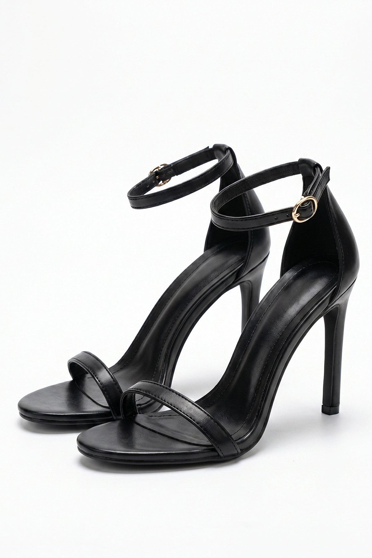 Button-Up Faux Leather High Heels
