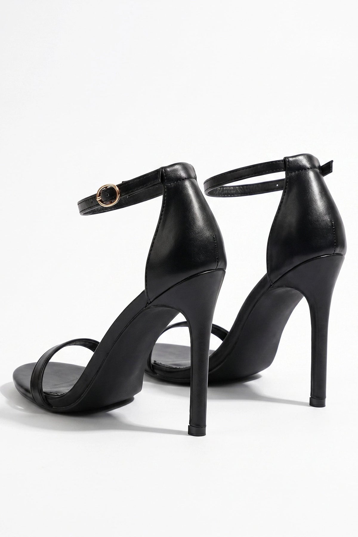 Button-Up Faux Leather High Heels
