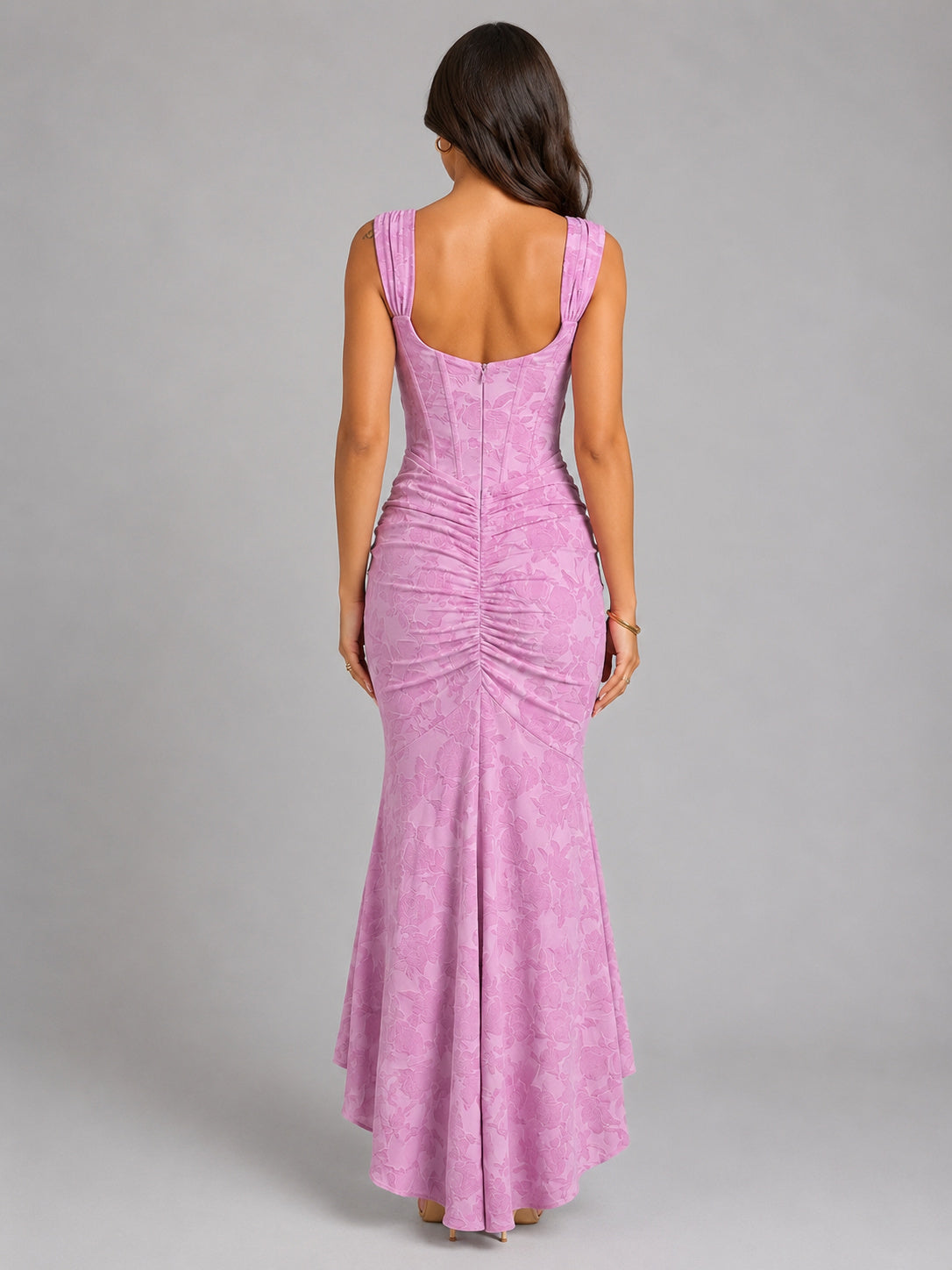 Fitted Floral Corset Maxi Dress