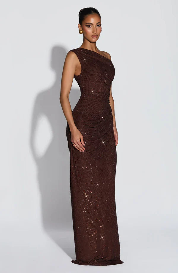 Fitted Full Length Sequin Dress Maxi