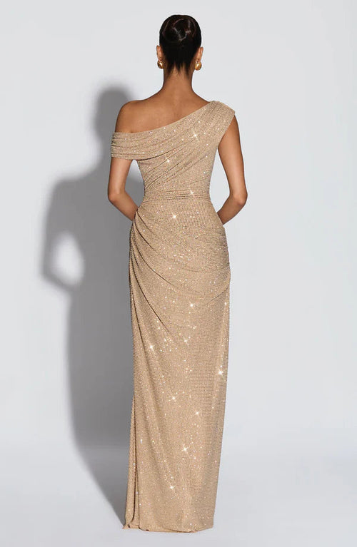 Fitted Full Length Sequin Dress Maxi