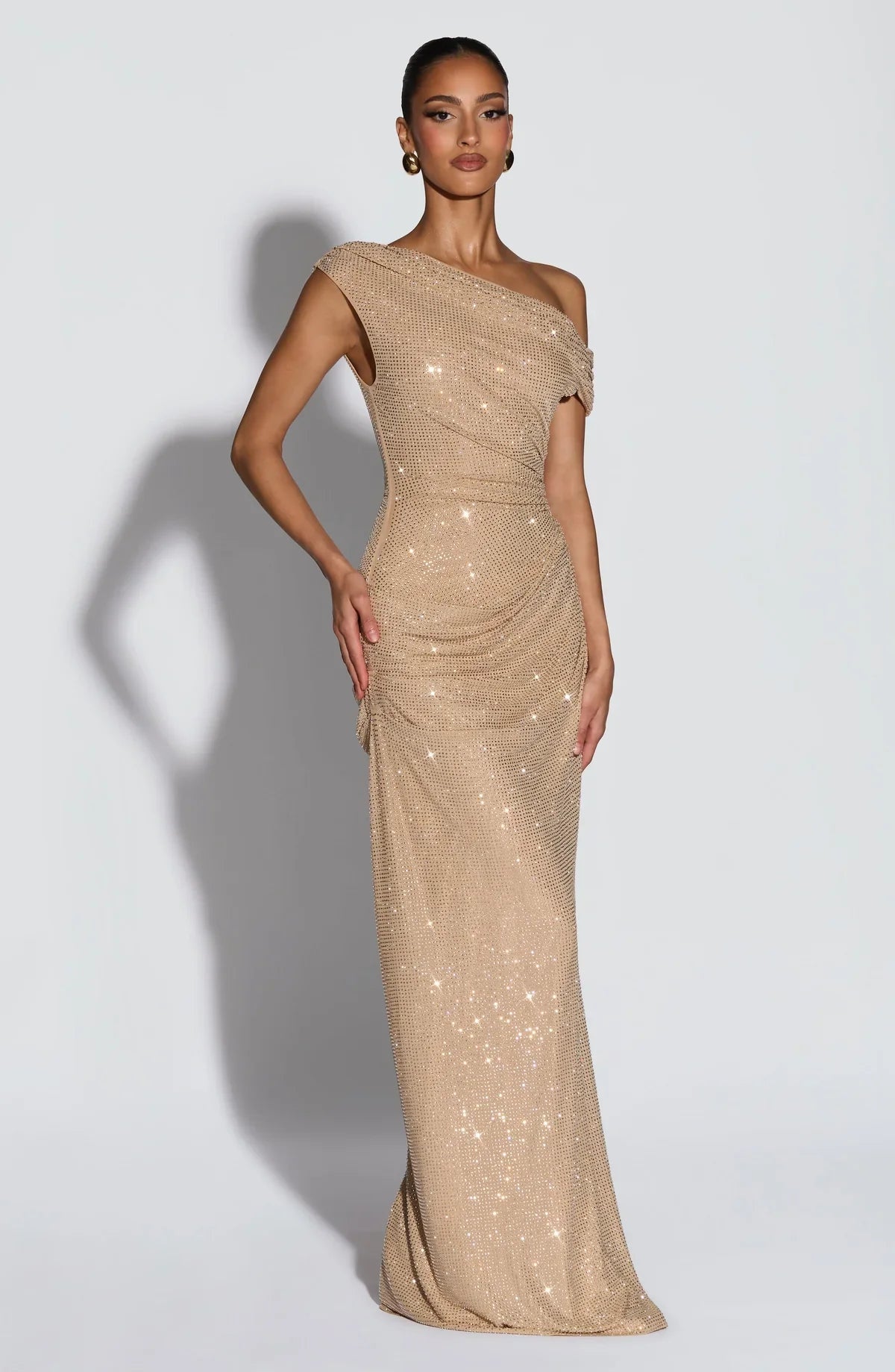 Fitted Full Length Sequin Dress Maxi