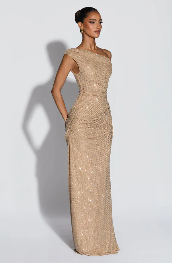 Fitted Full Length Sequin Dress Maxi