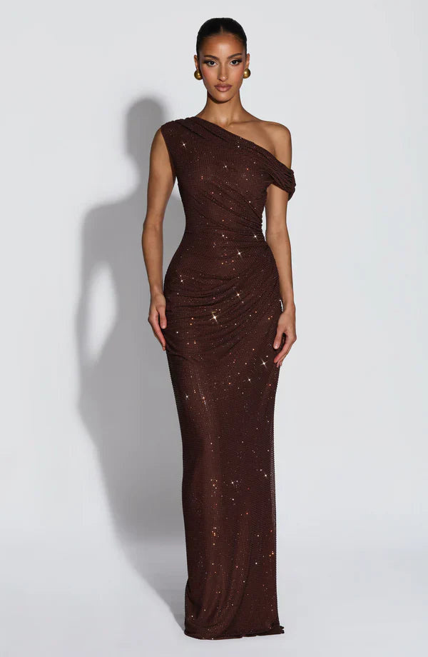 Fitted Full Length Sequin Dress Maxi