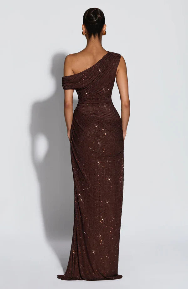 Fitted Full Length Sequin Dress Maxi