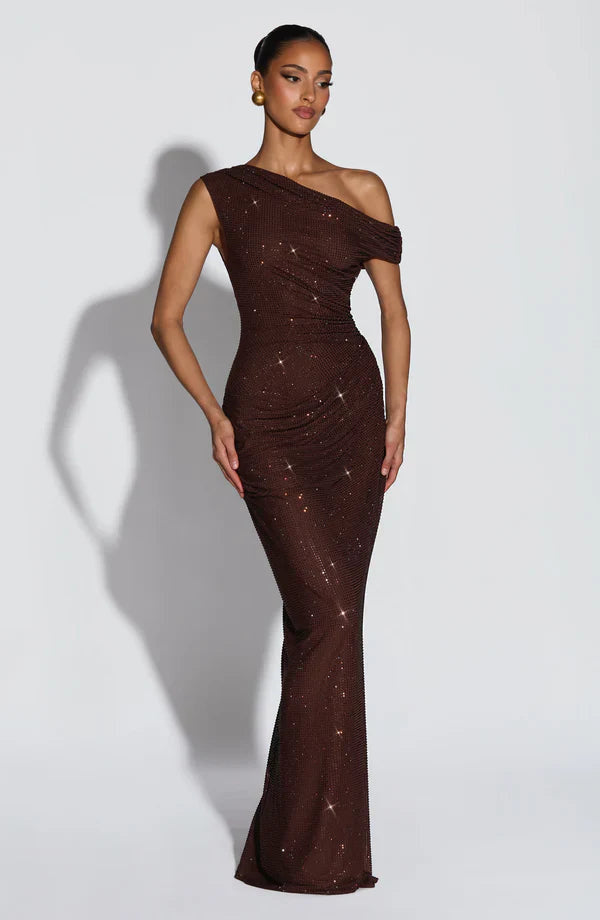 Fitted Full Length Sequin Dress Maxi