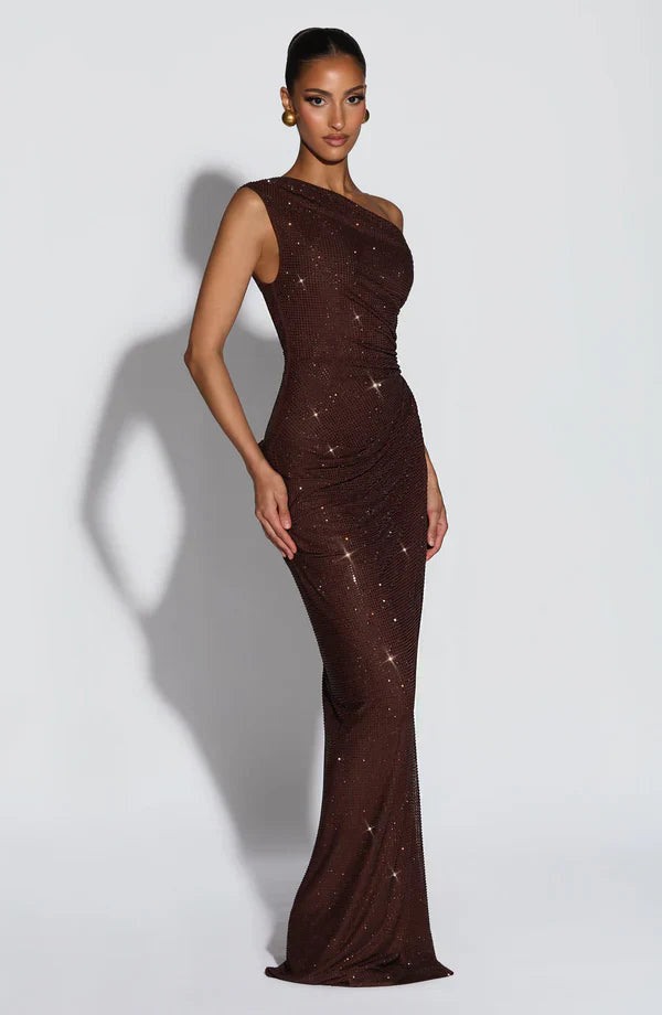 Fitted Full Length Sequin Dress Maxi