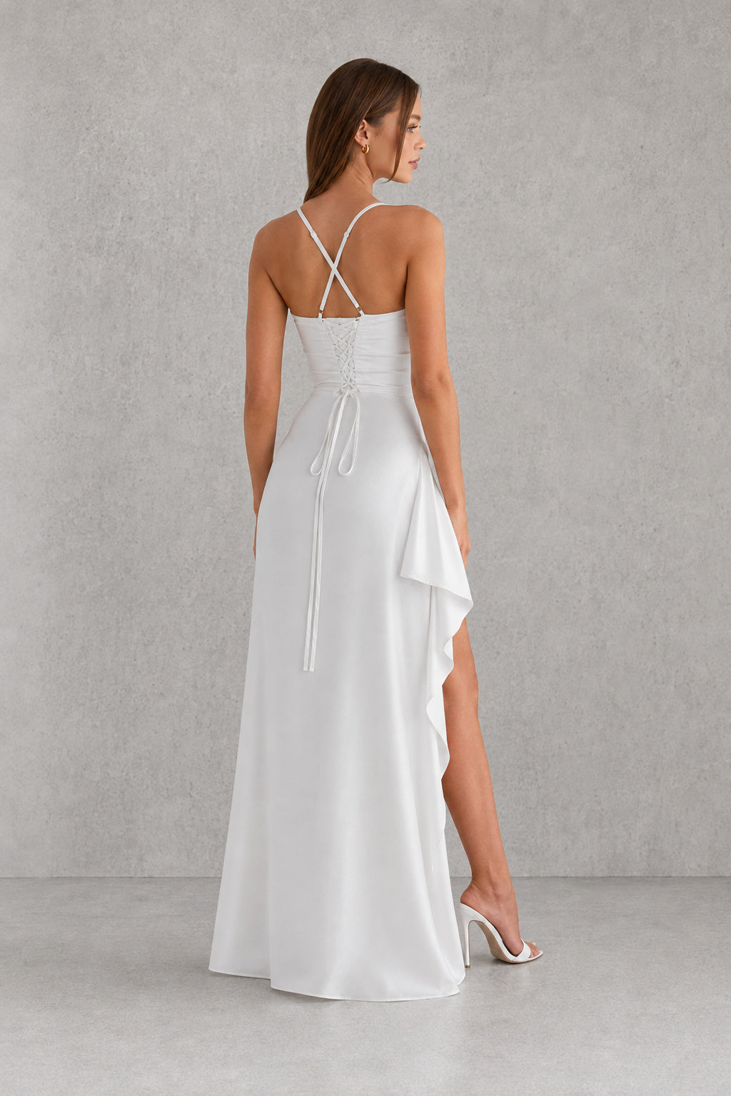 Fitted Sleeveless Satin Maxi Dress