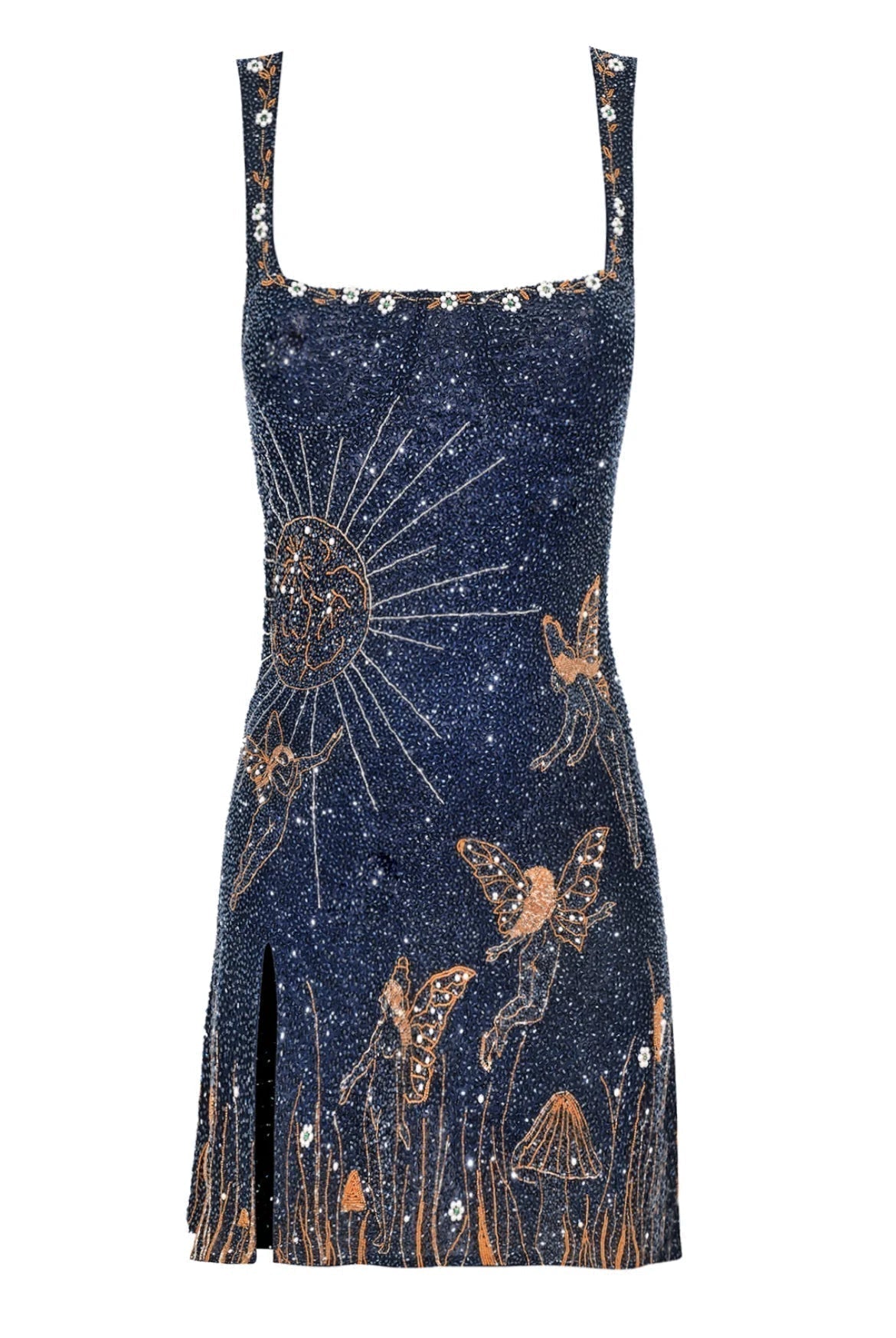 Fitted Sleeveless Square Neck Mini Party Dress