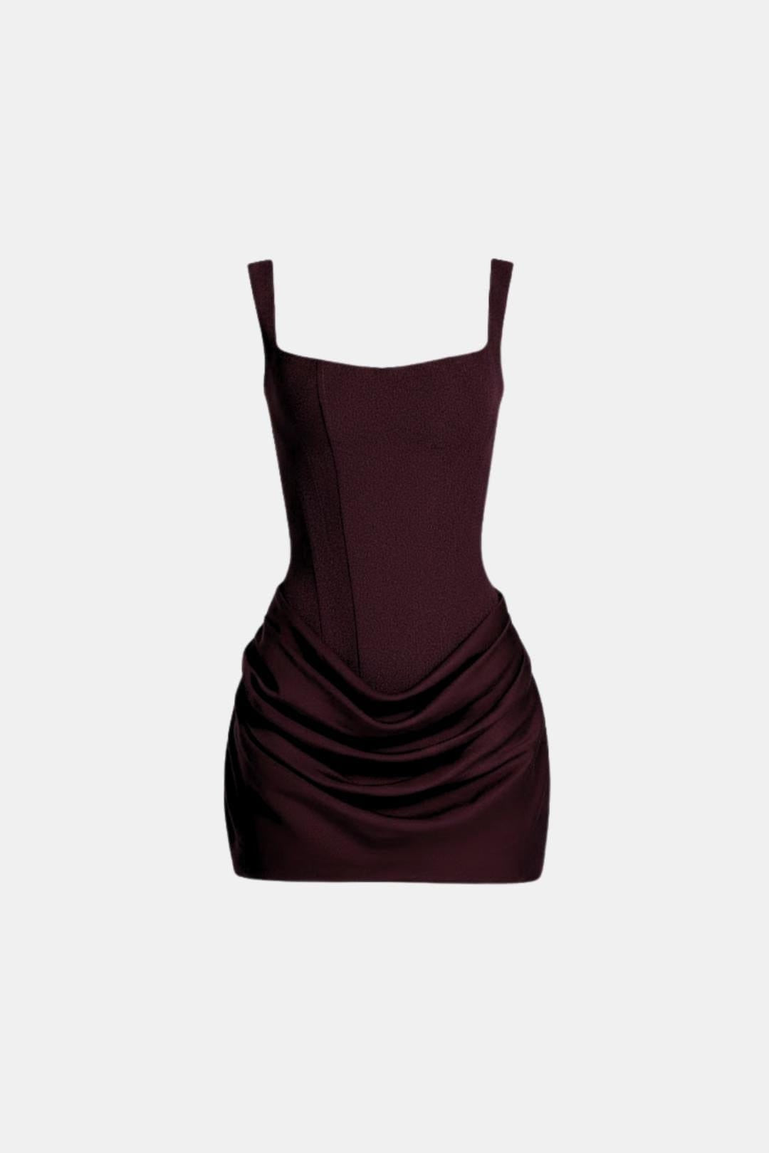 Fitted Square Neck Mini Party Dress