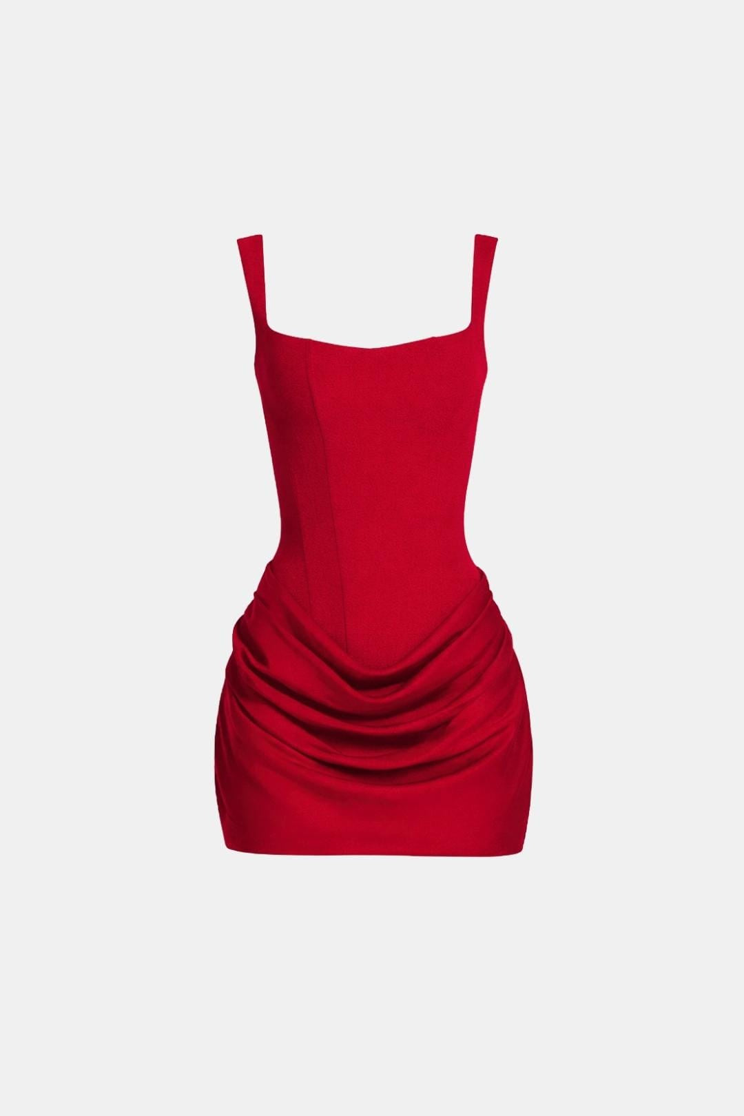 Fitted Square Neck Mini Party Dress