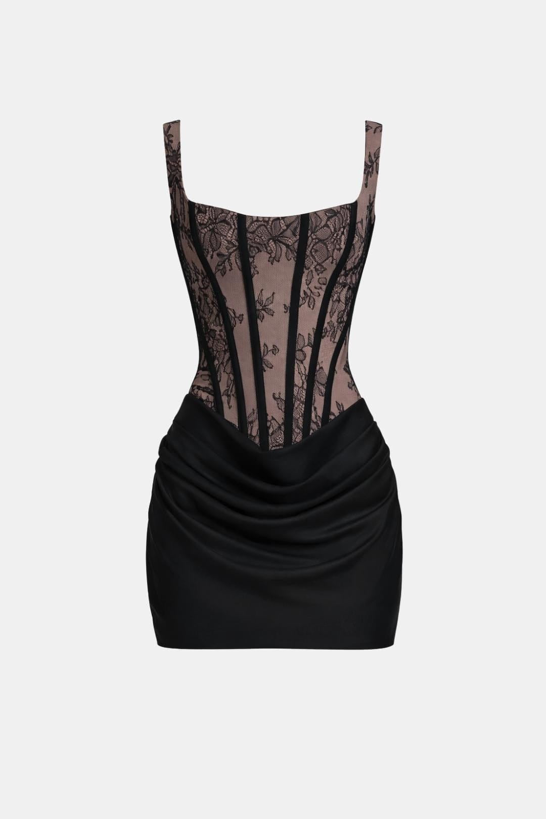 Fitted Square Neck Mini Party Dress