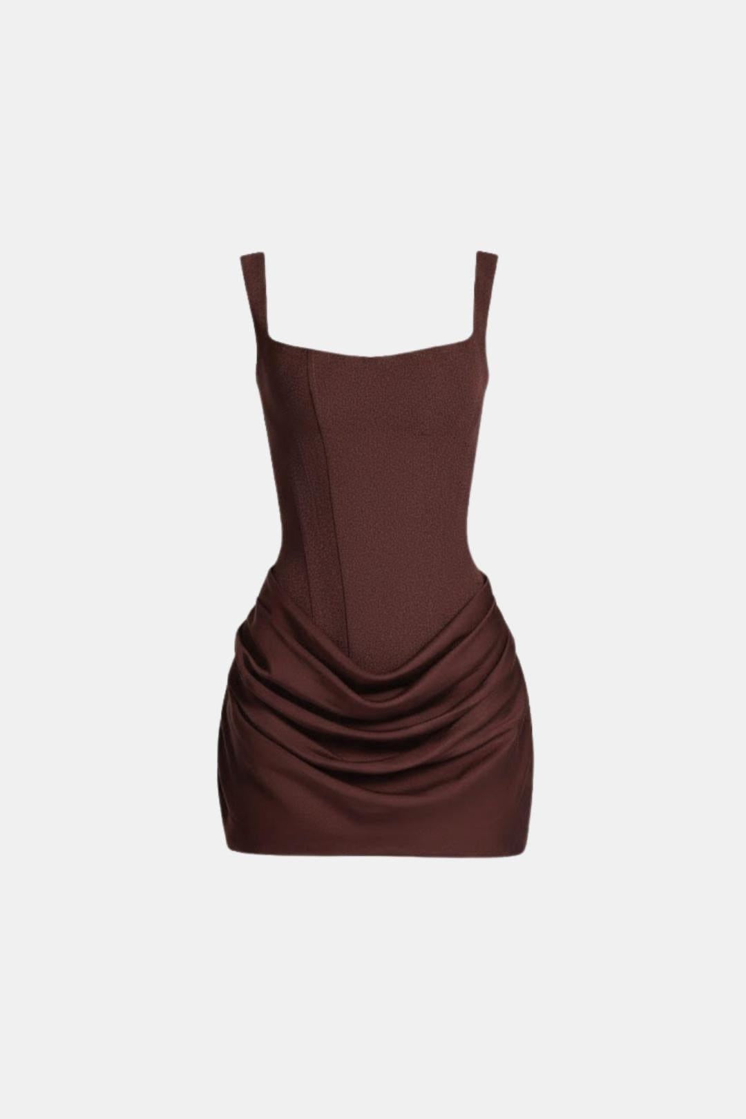 Fitted Square Neck Mini Party Dress