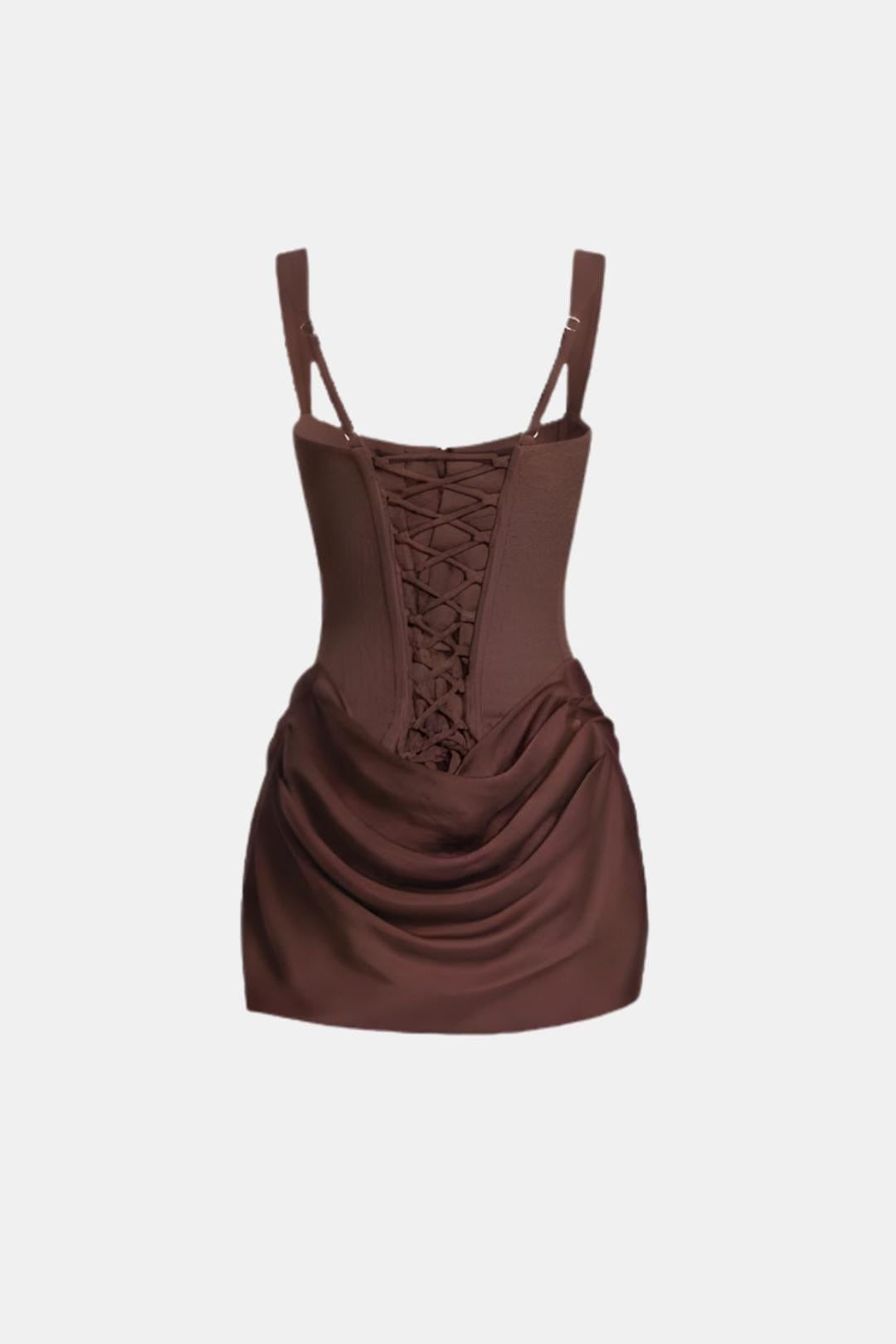 Fitted Square Neck Mini Party Dress