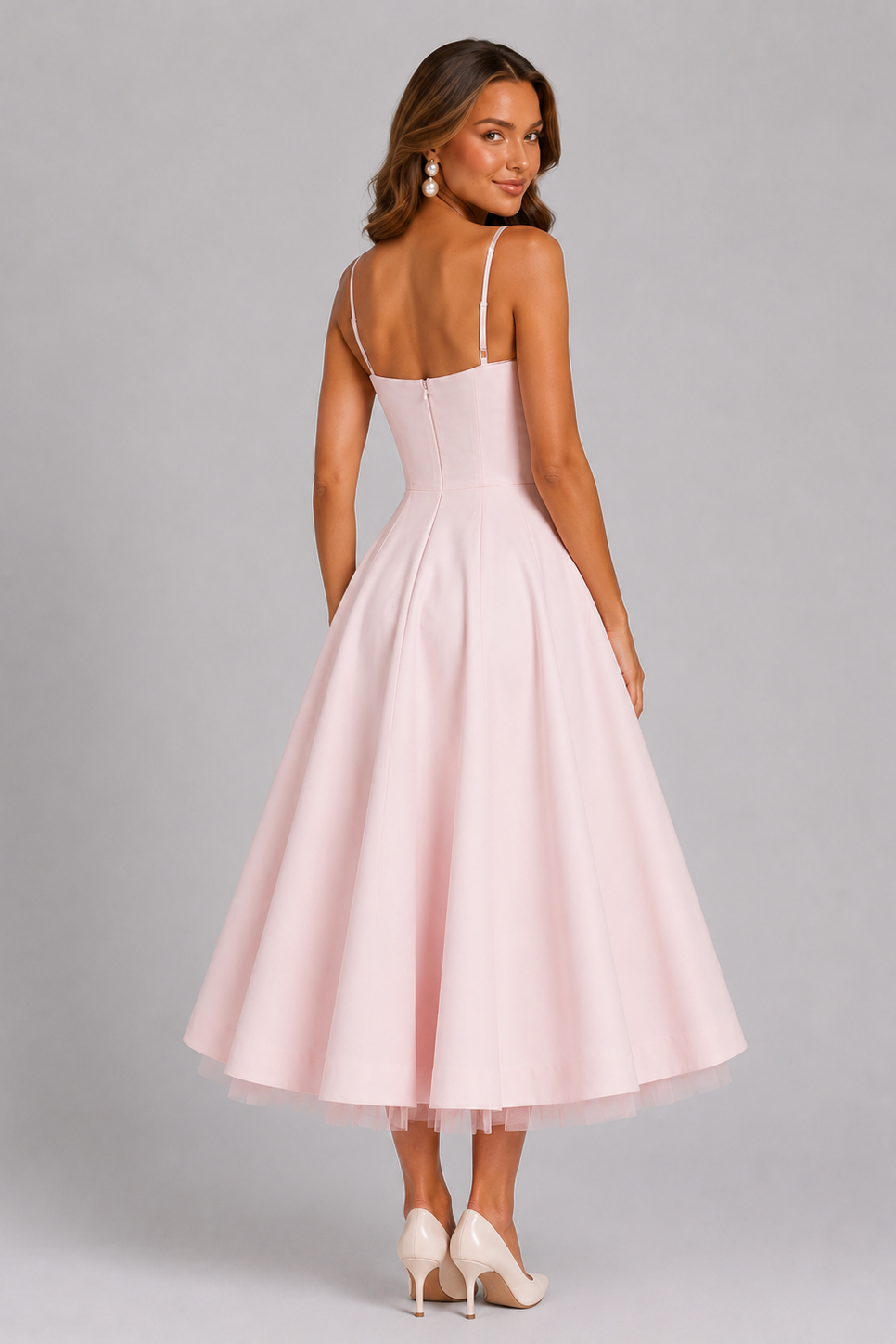 Fitted Strappy Corset Midi Dress