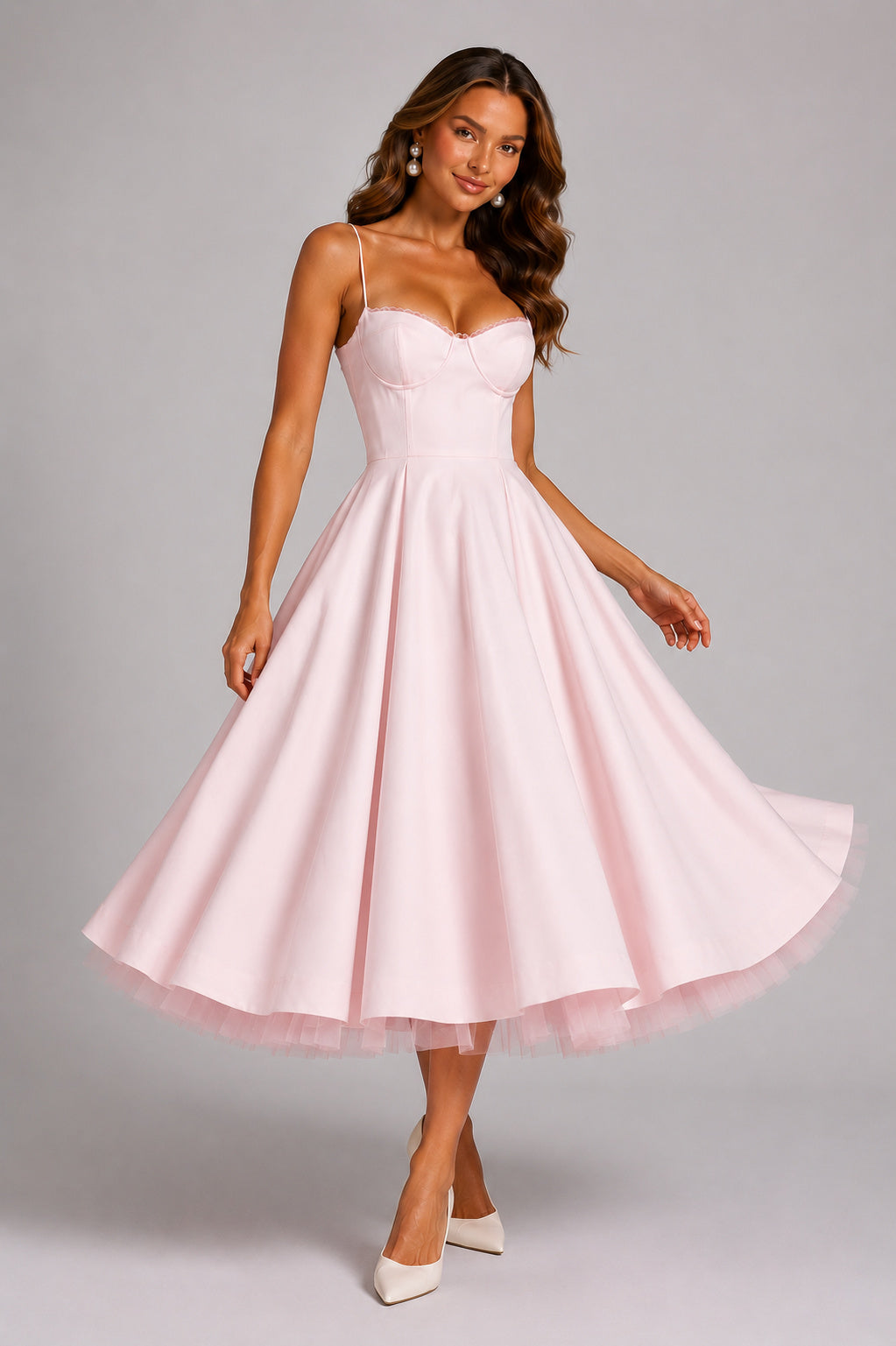 Fitted Strappy Corset Midi Dress