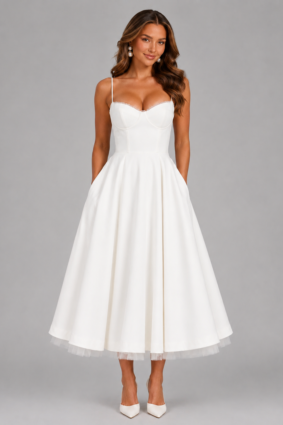 Fitted Strappy Corset Midi Dress