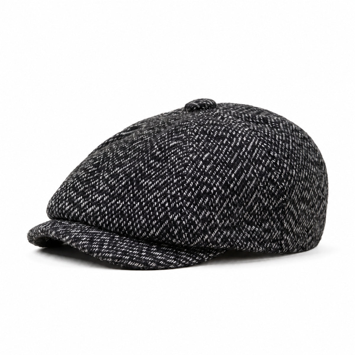 Herringbone Tweed Blend Newsboy Cap