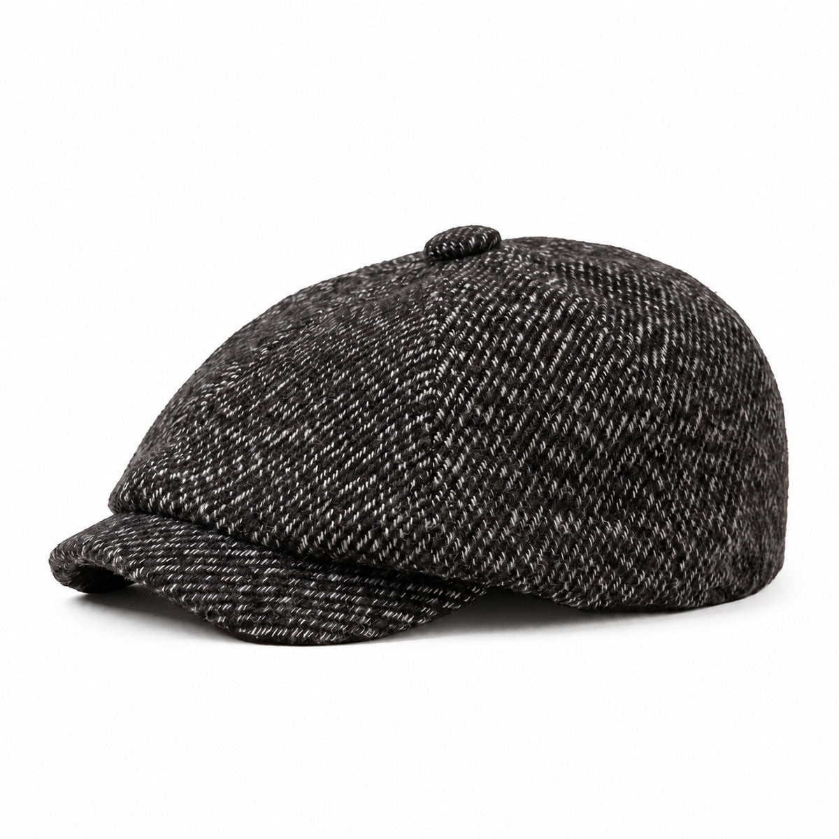 Herringbone Tweed Blend Newsboy Cap