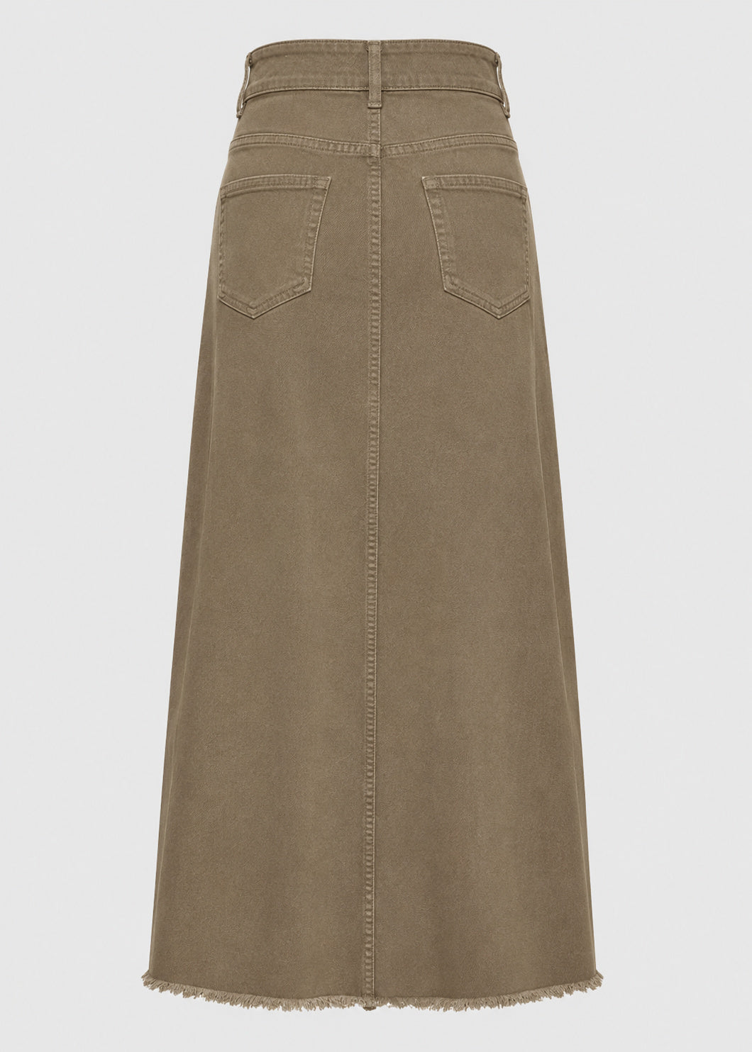High Waisted Denim Maxi Skirt