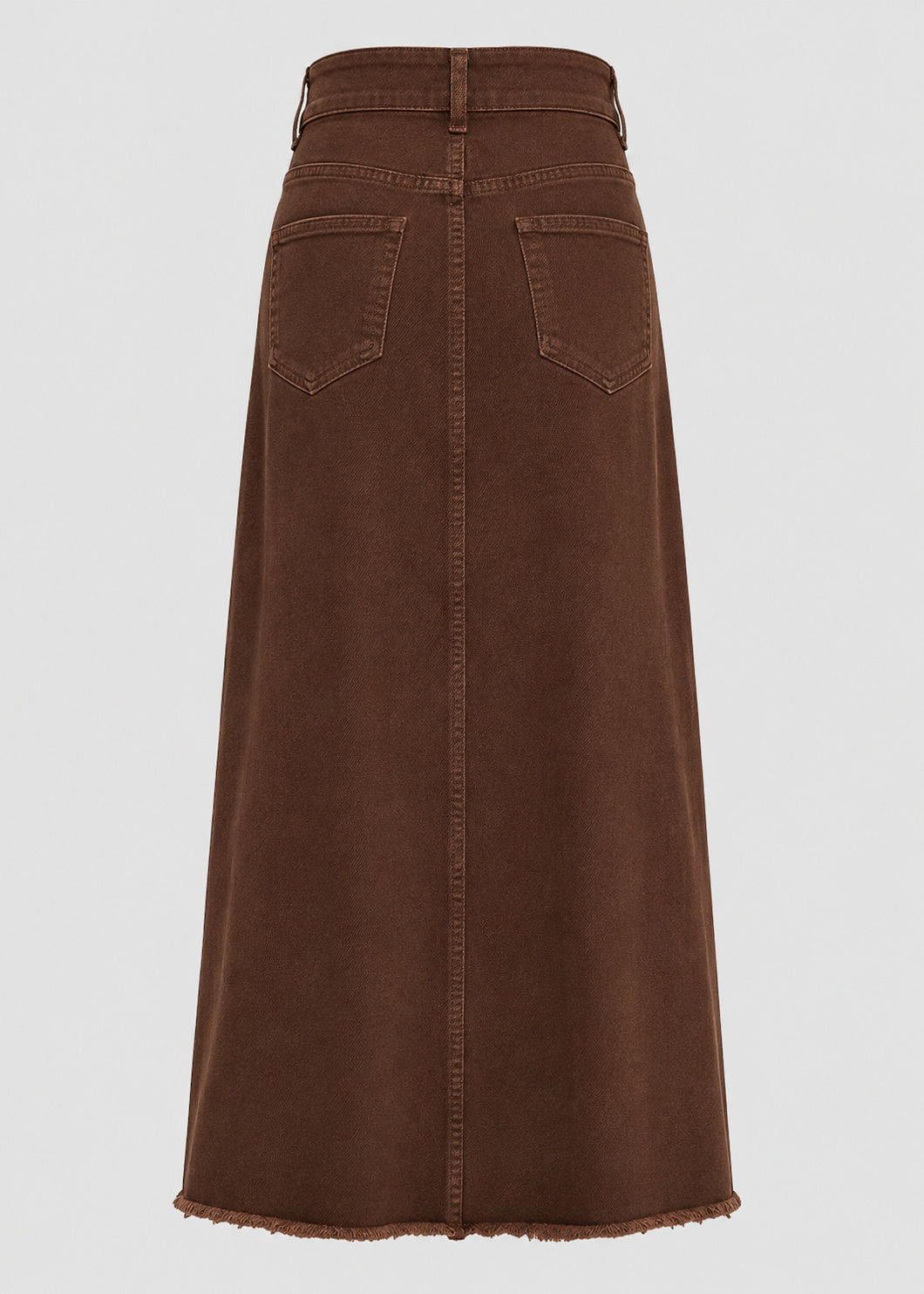 High Waisted Denim Maxi Skirt