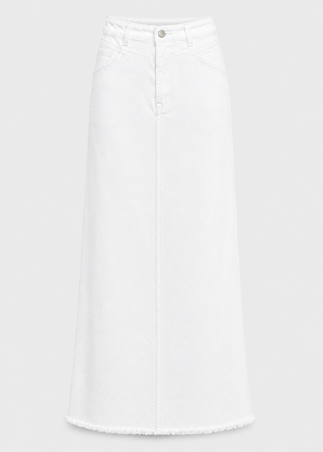High Waisted Denim Maxi Skirt