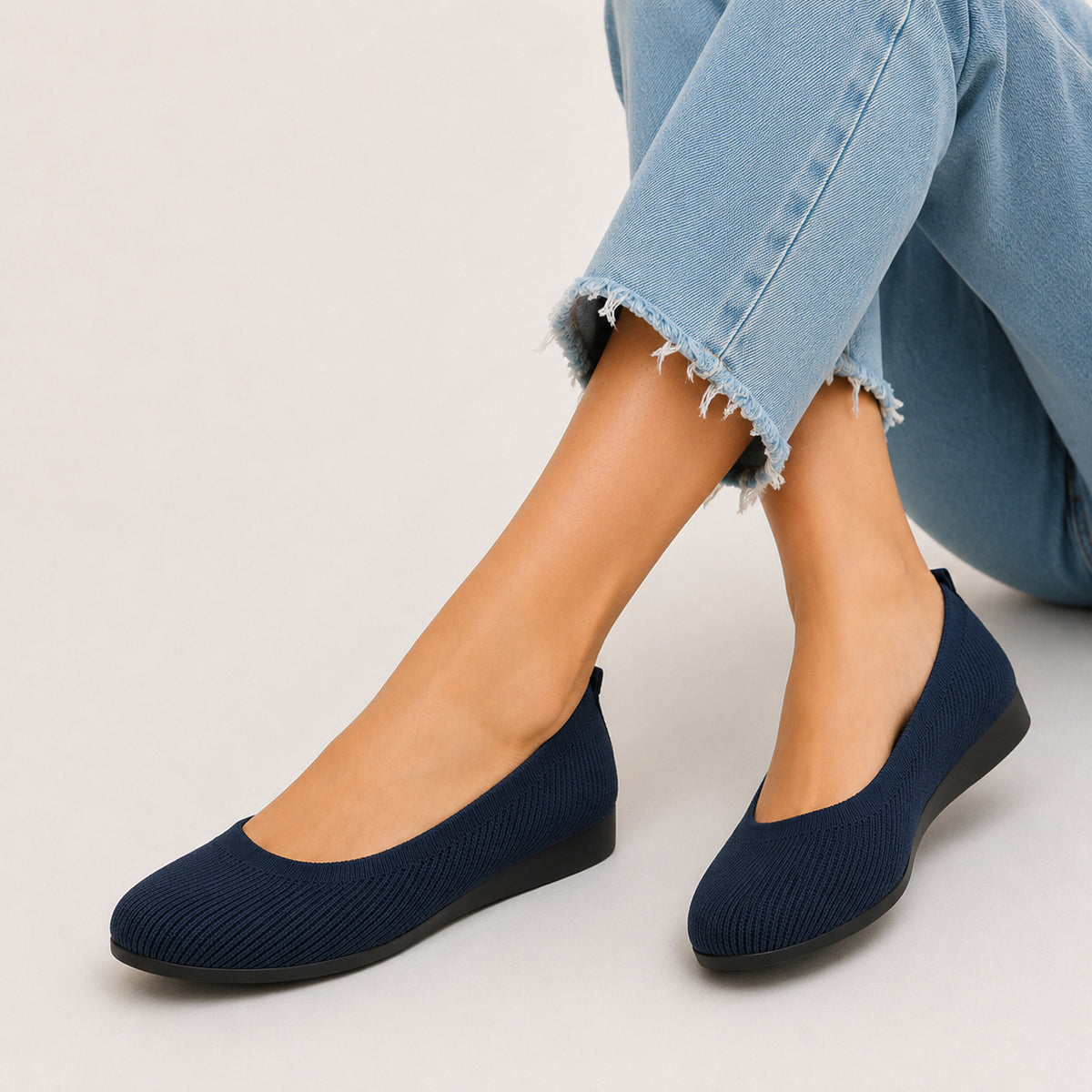 Knitted Slip-On Ballet Flats