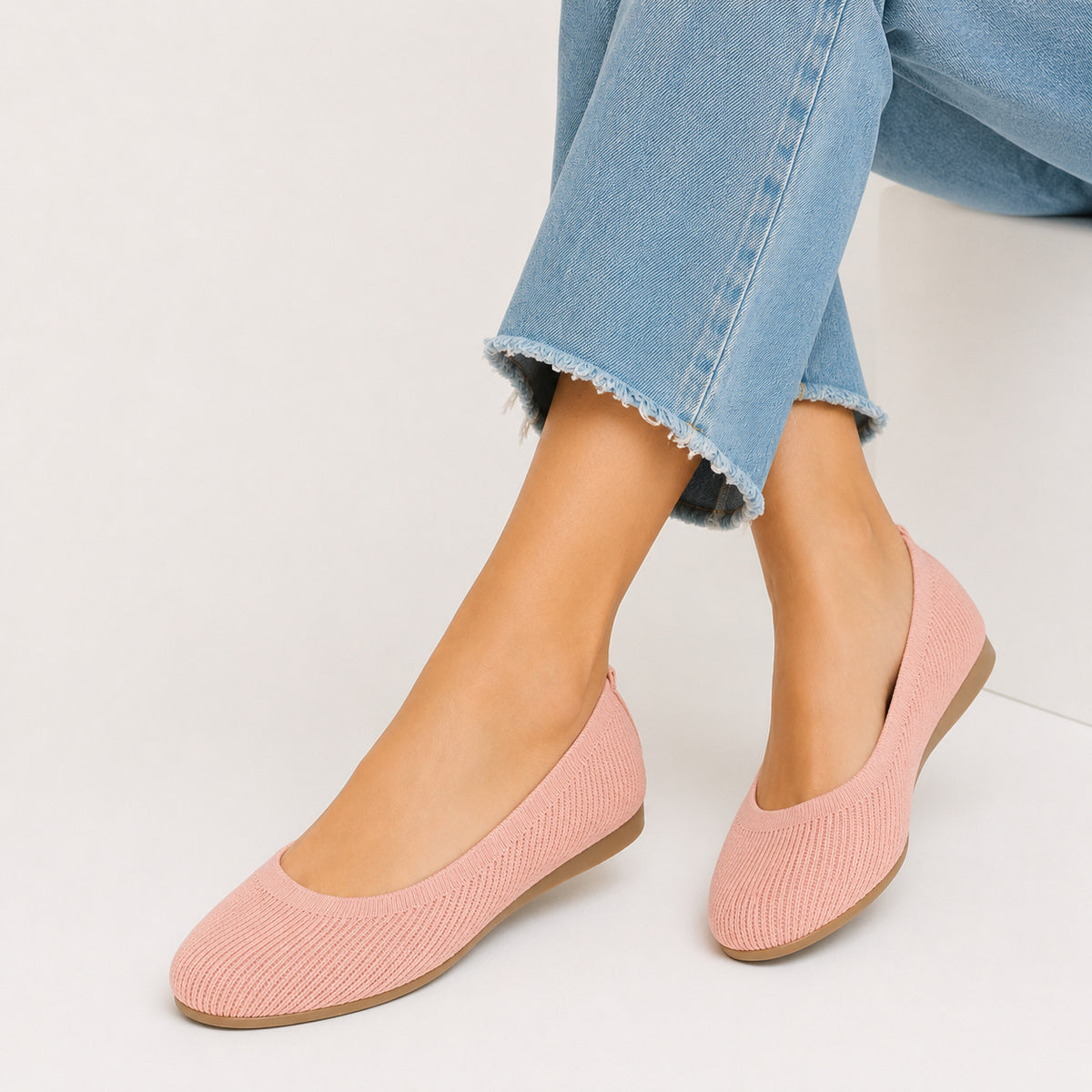 Knitted Slip-On Ballet Flats