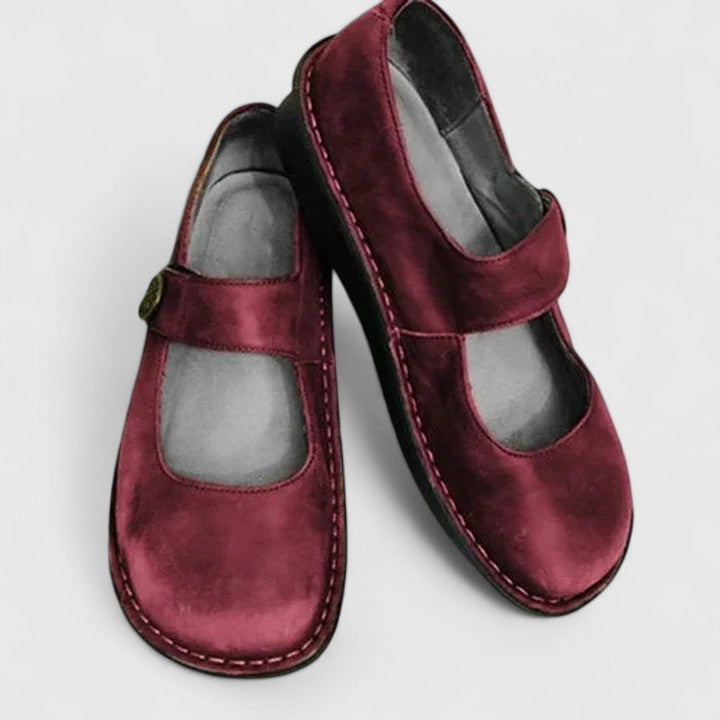 Classic Flat Mary Jane Shoes with Velcro Strap and Round Toe