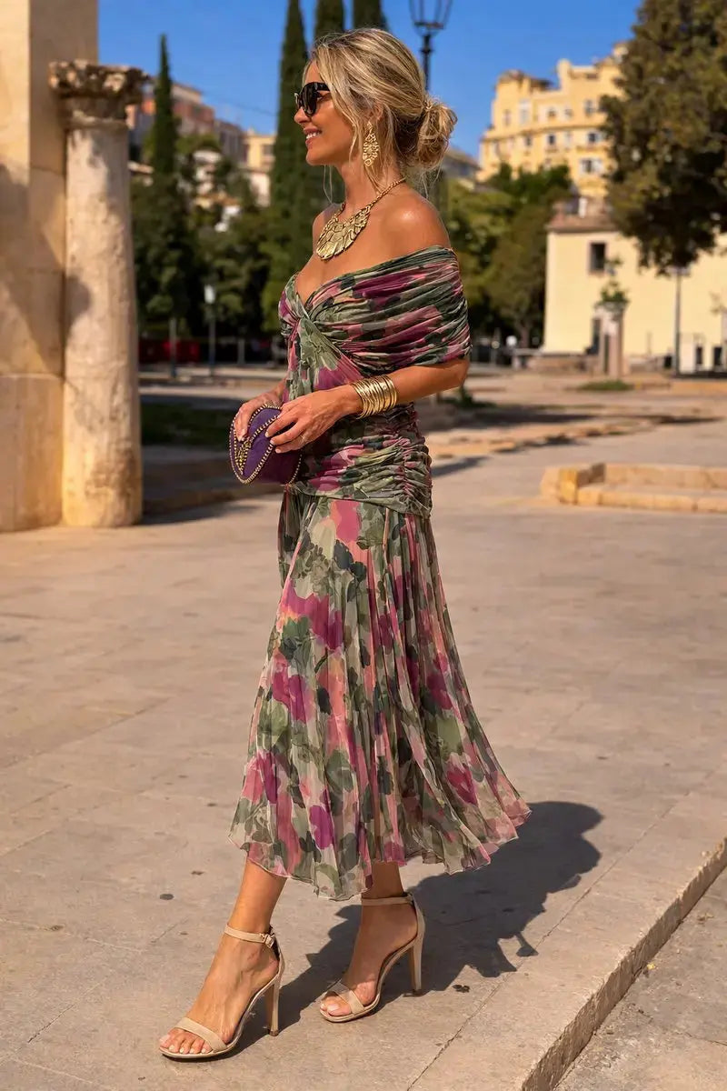 Maxi V Neck Wedding Cocktail Party Dress