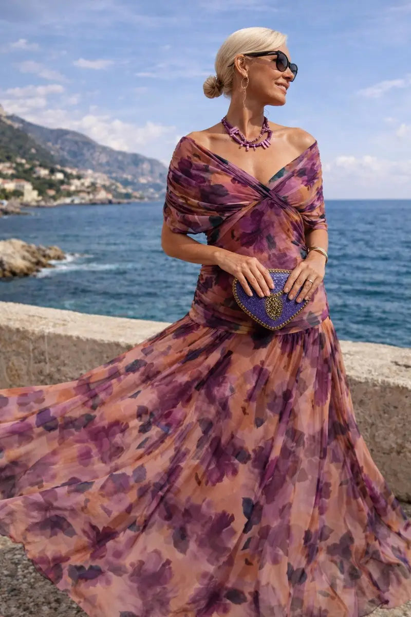 Maxi V Neck Wedding Cocktail Party Dress