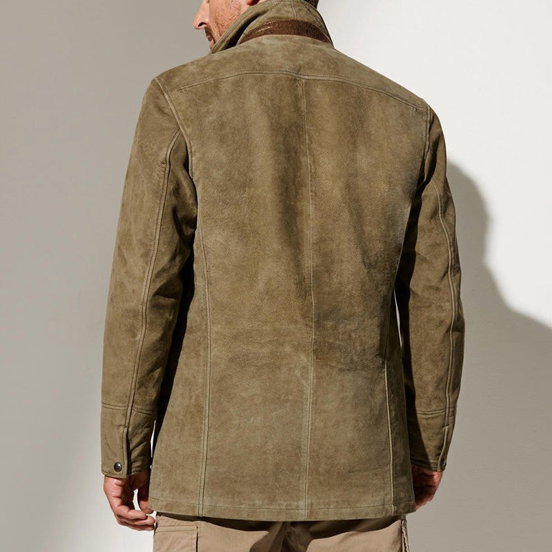 Men's Collared Button-Up Jacket