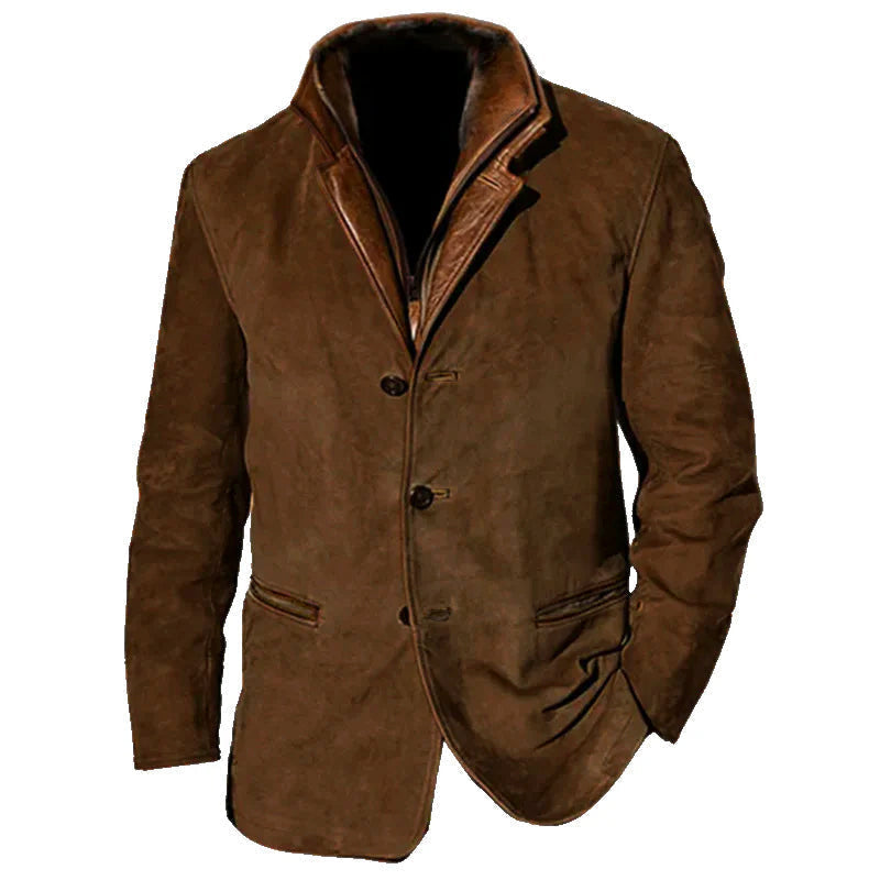 Men's Collared Button-Up Jacket