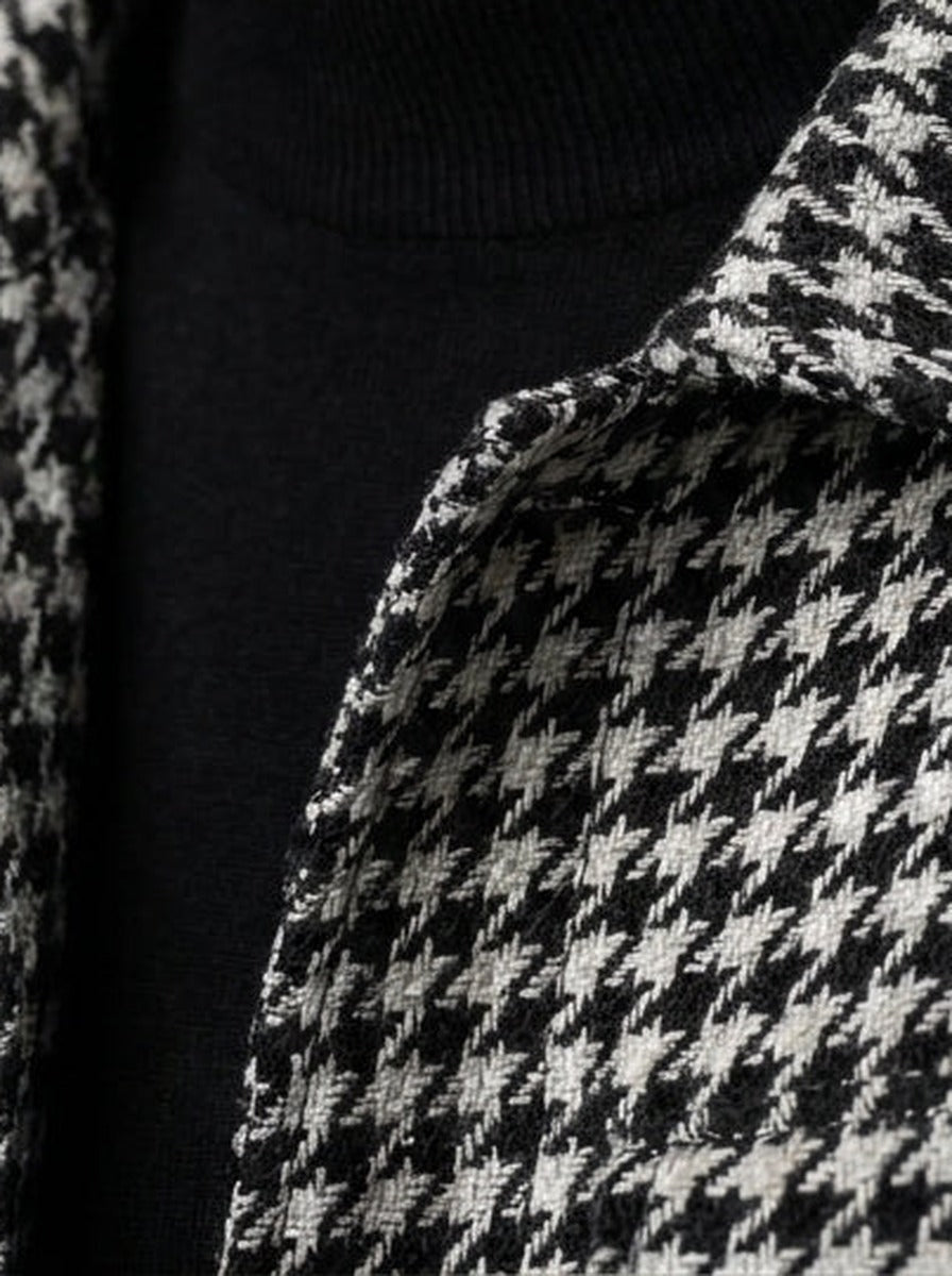 Men's Collared Checked Cropped Jacket