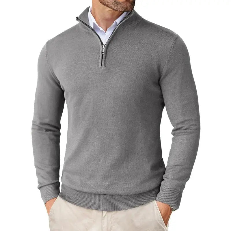 Men's Collared Half Zip Jumper