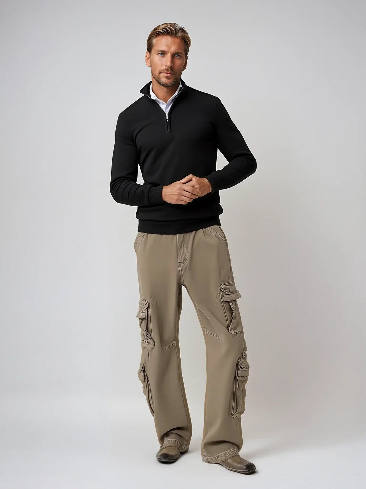 Men's Collared Half Zip Jumper