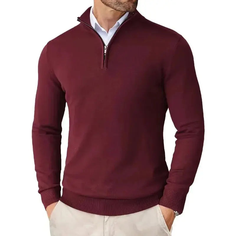 Men's Collared Half Zip Jumper