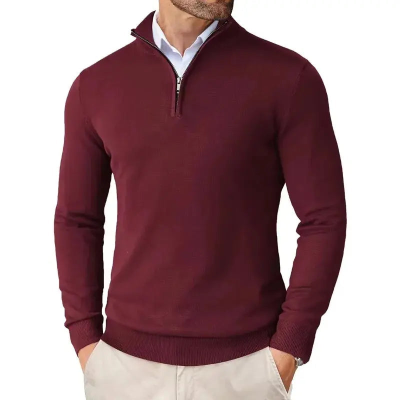 Men's Collared Half Zip Jumper