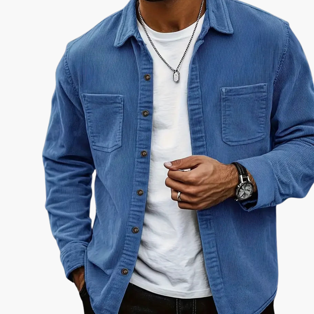 Men's Collared Ribbed Jacket