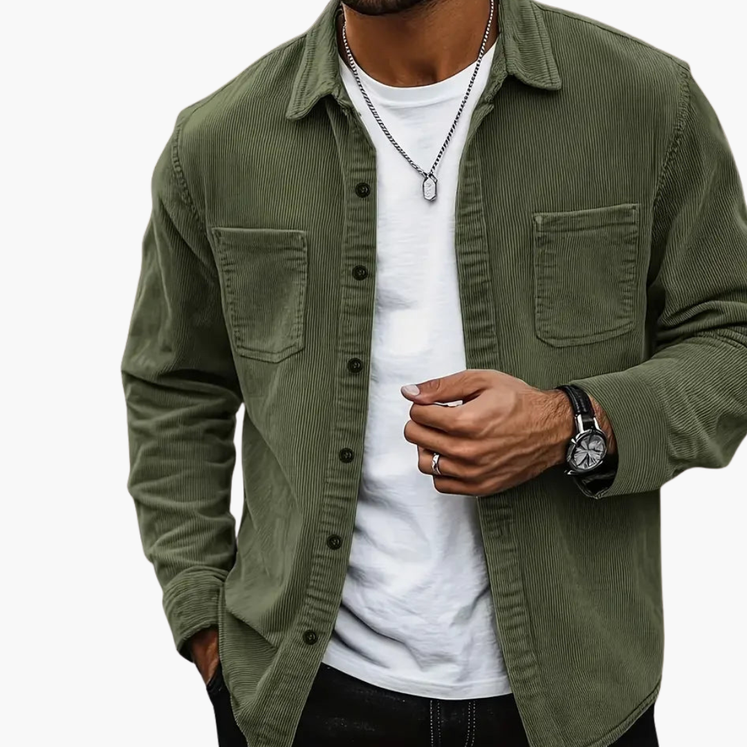 Men's Collared Ribbed Jacket