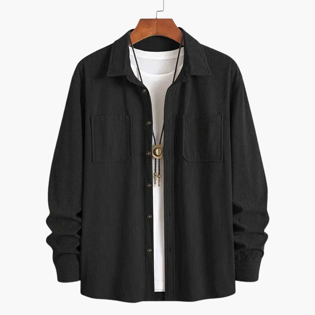 Men's Collared Ribbed Jacket