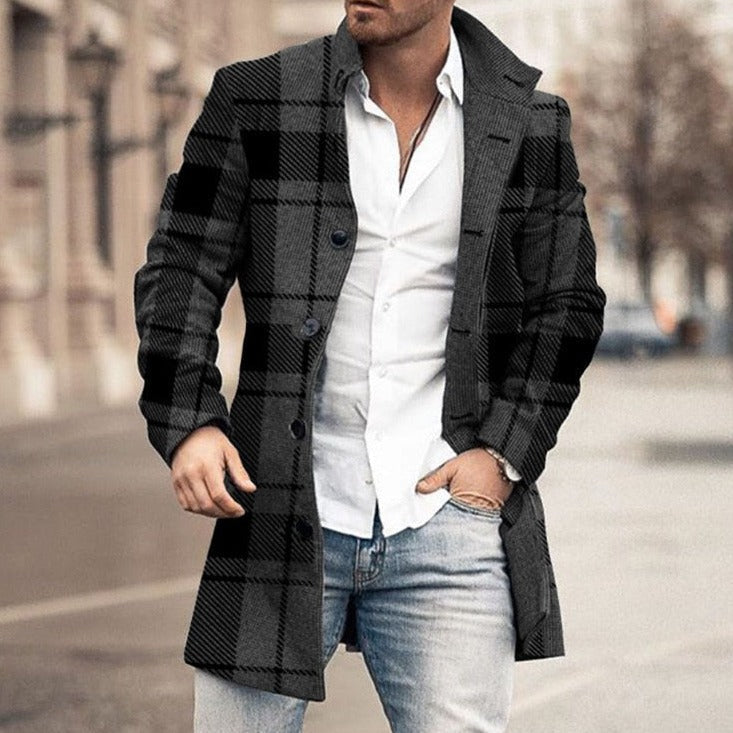 Men's Collared Single Breasted Overcoat