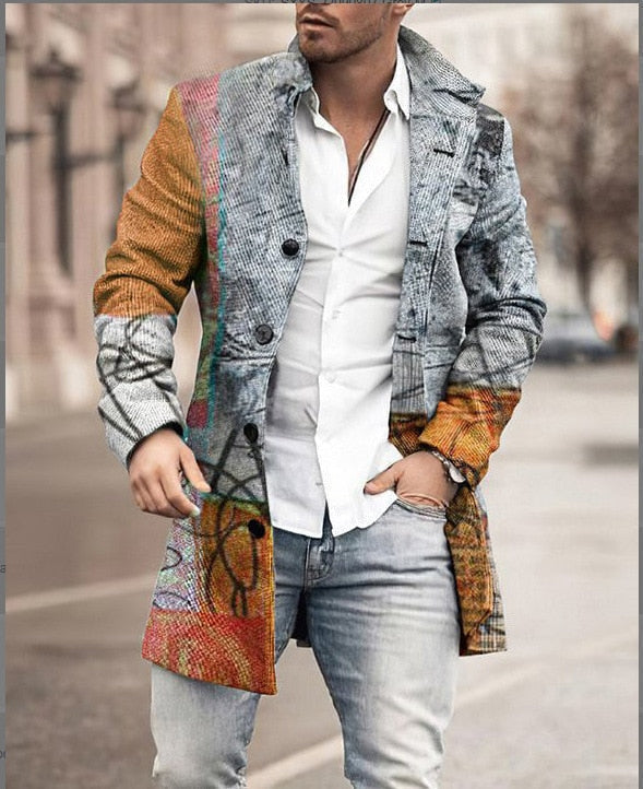 Men's Collared Single Breasted Overcoat
