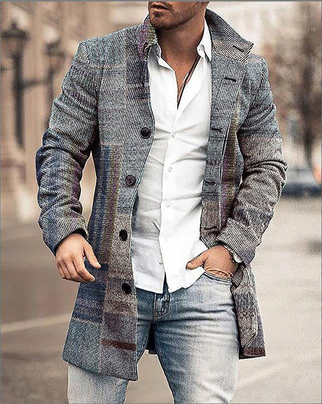 Men's Collared Single Breasted Overcoat