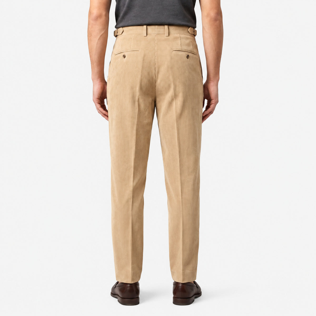 Men's Corduroy Tailored Pleated Trousers